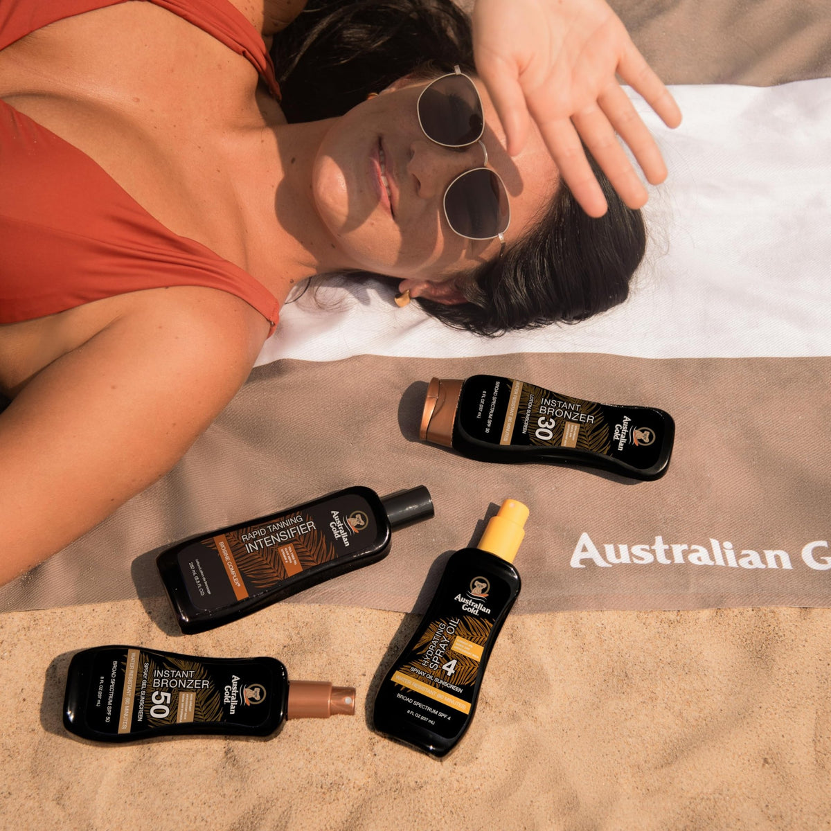 Australian Gold Spray Gel Sunscreen with Instant Bronzer SPF 50, 8 Ounce | Moisturize & Hydrate Skin - FENGGESTORE20