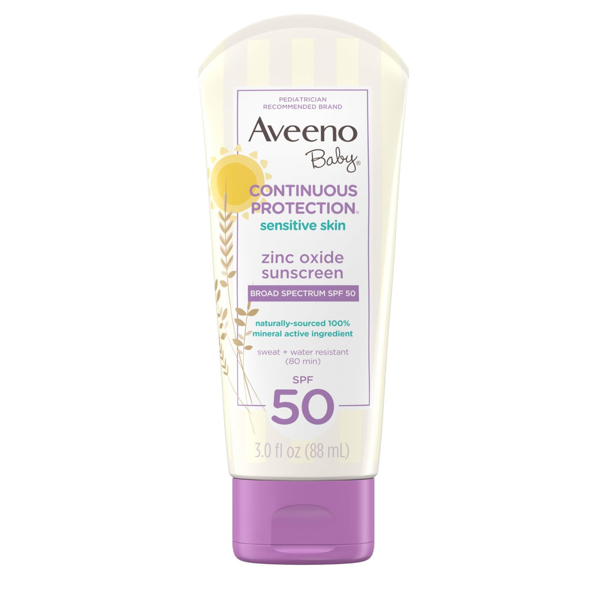 Aveeno Baby Continuous Protection Zinc Oxide Mineral Sunscreen Lotion for Sensitive Skin - FENGGESTORE20