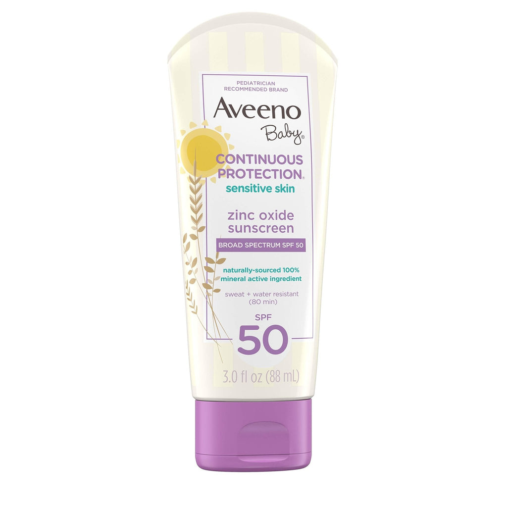 Aveeno Baby Continuous Protection Zinc Oxide Mineral Sunscreen Lotion for Sensitive Skin - FENGGESTORE20
