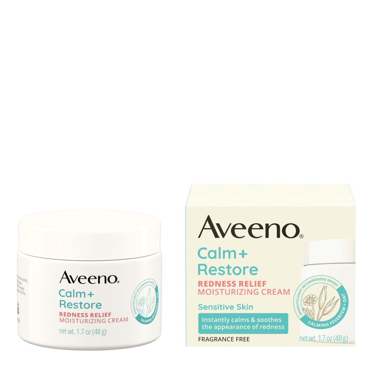 Aveeno Calm + Restore Facial Moisturizer Face Cream for Redness Relief, Non-Comedogenic - FENGGESTORE20
