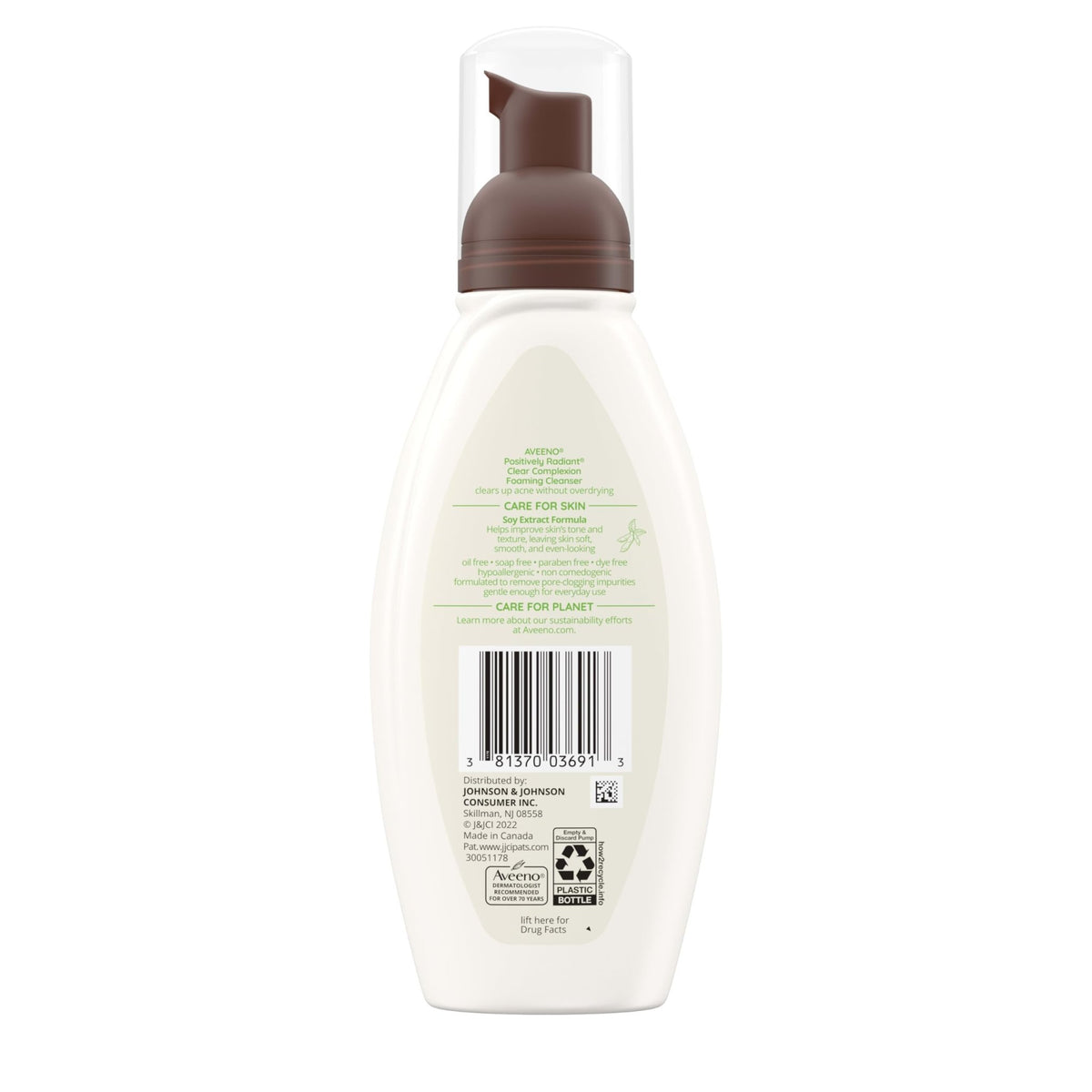 Aveeno Clear Complexion Foaming Oil-Free Facial Cleanser with Soy Extract & 0.5% Salicylic Acid, Acne Treatment Face - FENGGESTORE20