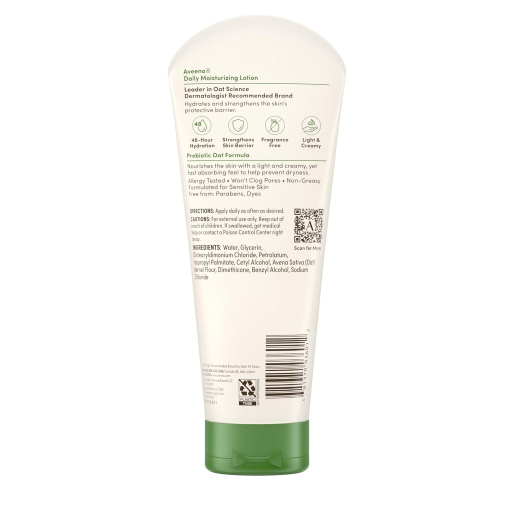 Aveeno Daily Moisturizing Body Lotion, Body Lotion for Dry Skin with Prebiotic Oat, Paraben - FENGGESTORE20