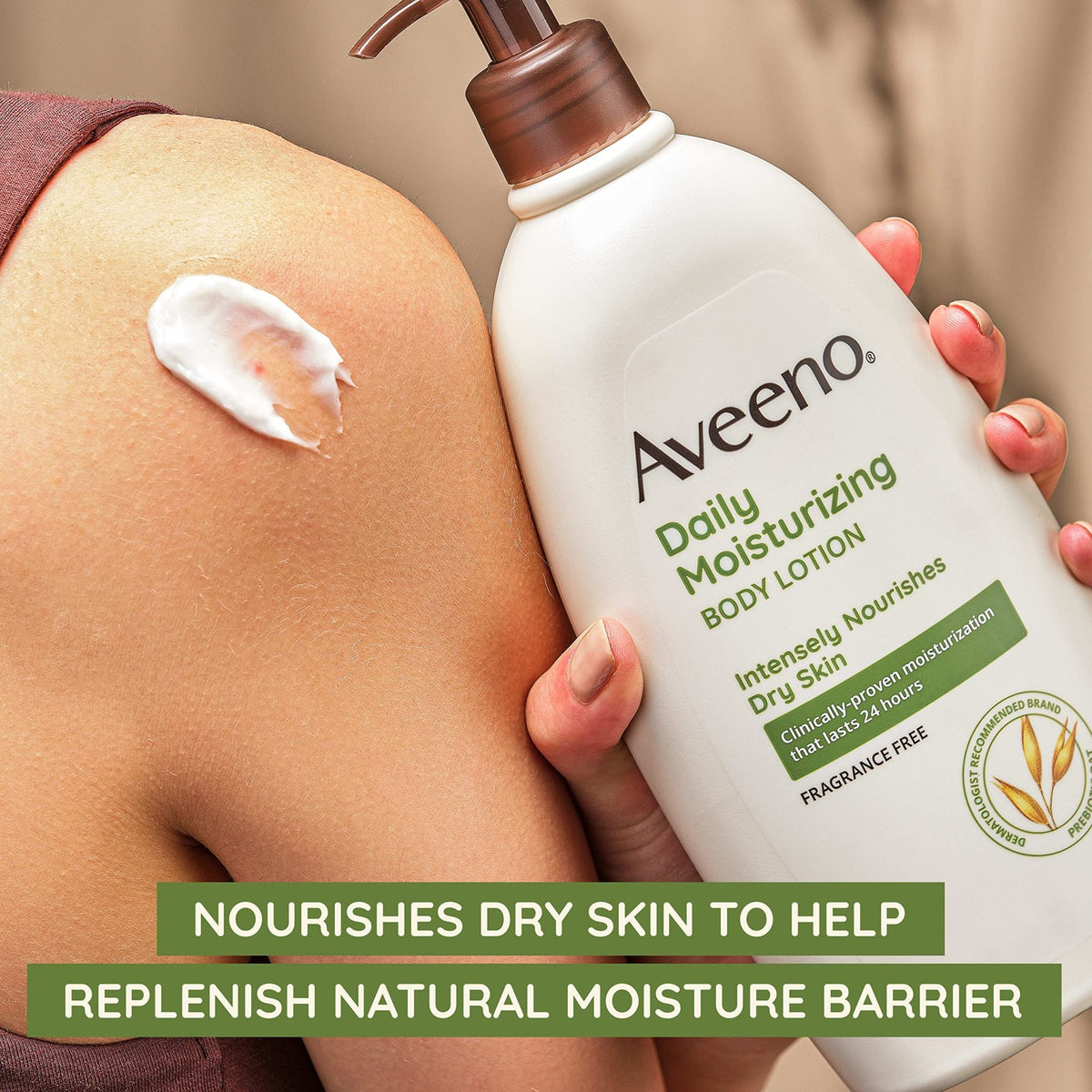 Aveeno Daily Moisturizing Body Lotion, Body Lotion for Dry Skin with Prebiotic Oat, Paraben - FENGGESTORE20