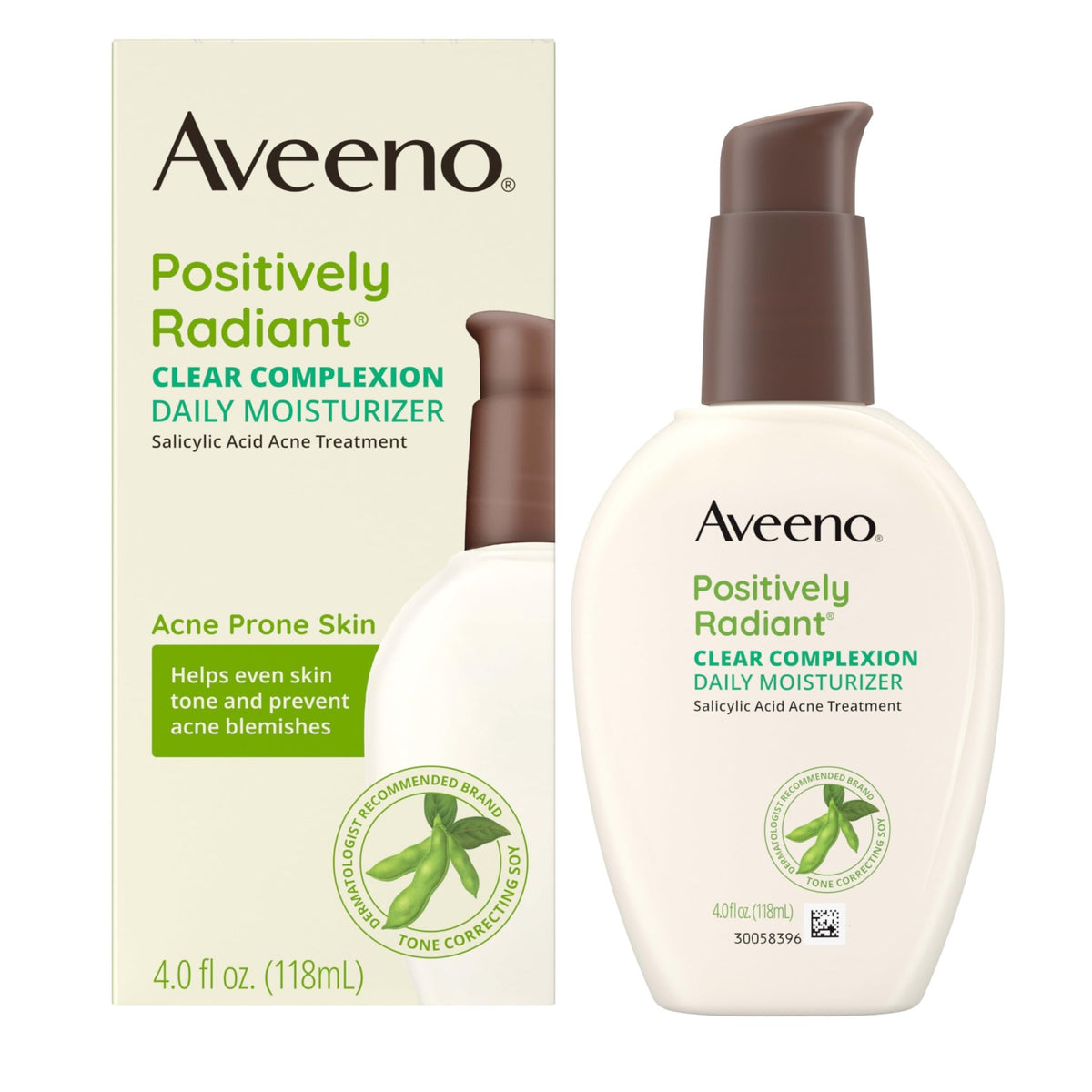 Aveeno Positively Radiant Clear Complexion Face Moisturizer, Acne Facial Moisturizer with Soy and Salicylic Acid for Oily Skin, Hypoallergenic Formula - FENGGESTORE20