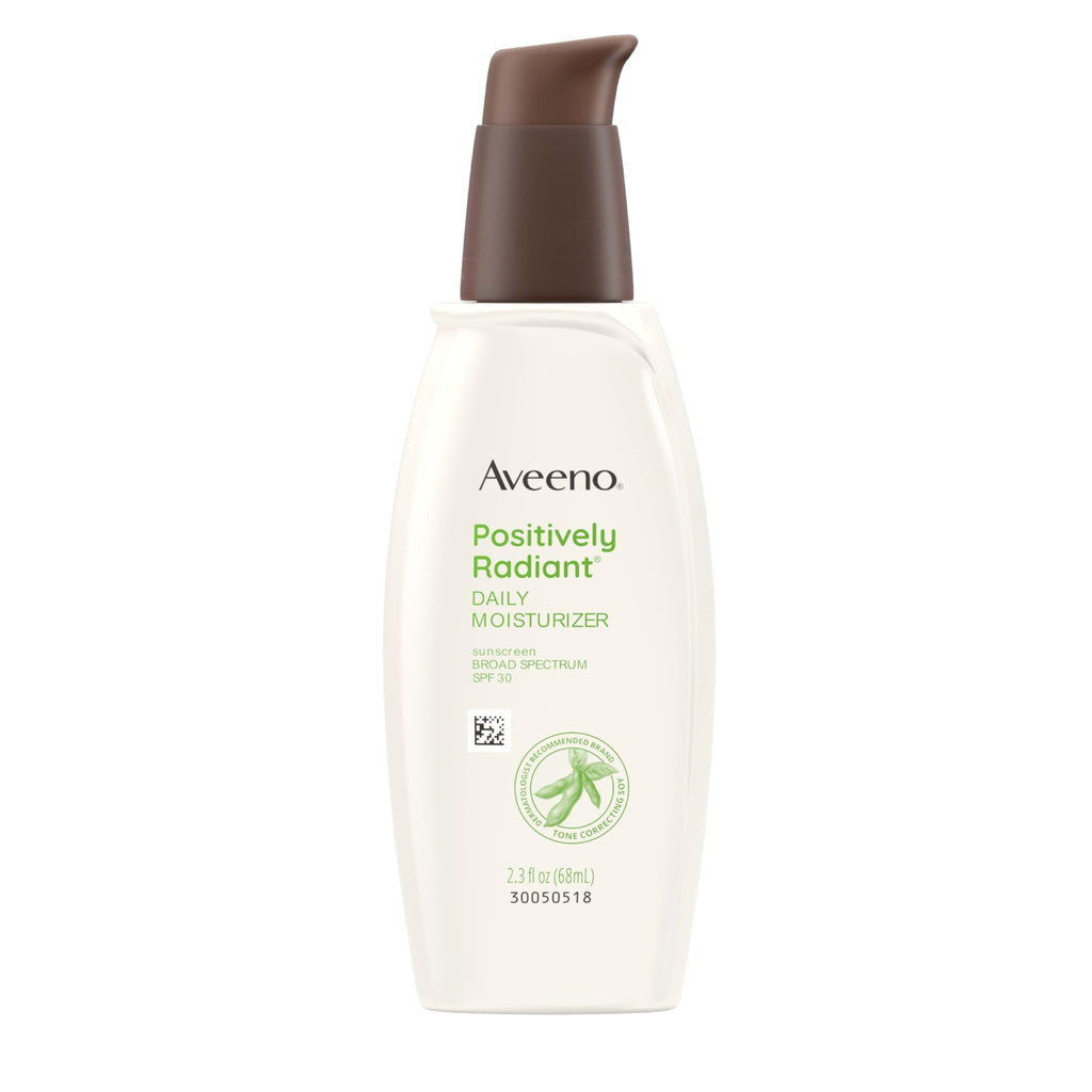 Aveeno Positively Radiant Face Moisturizer with SPF 30 Sunscreen, Hydrating Facial Moisturizer with Soy Extract to Visibly Improve Skin Tone and Texture - FENGGESTORE20