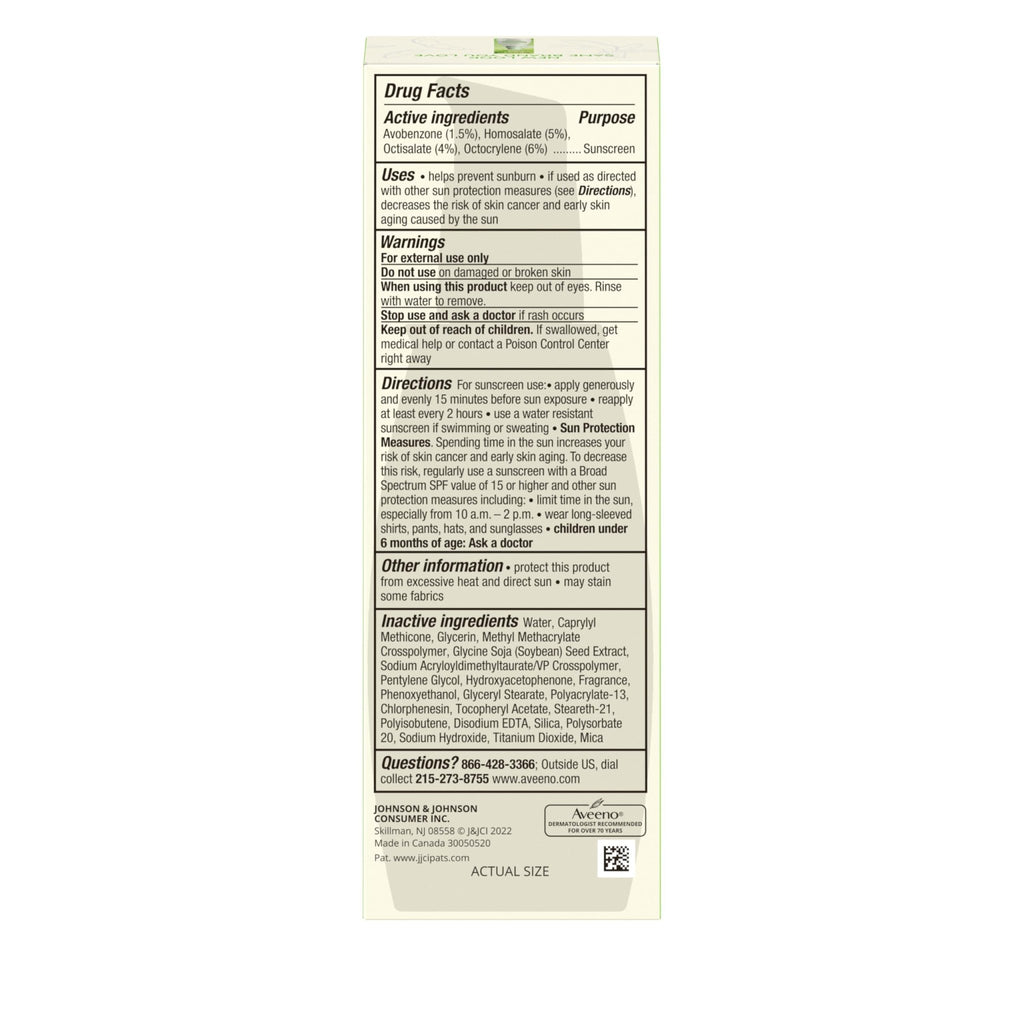 Aveeno Positively Radiant Face Moisturizer with SPF 30 Sunscreen, Hydrating Facial Moisturizer with Soy Extract to Visibly Improve Skin Tone and Texture - FENGGESTORE20