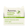 Aveeno Positively Radiant Makeup Remover Wipes, Oil Free, Alcohol Free, Non-Comedogenic Facial Cleansing Wipes, Gentle Face Wipes for Sensitive Skin - FENGGESTORE20