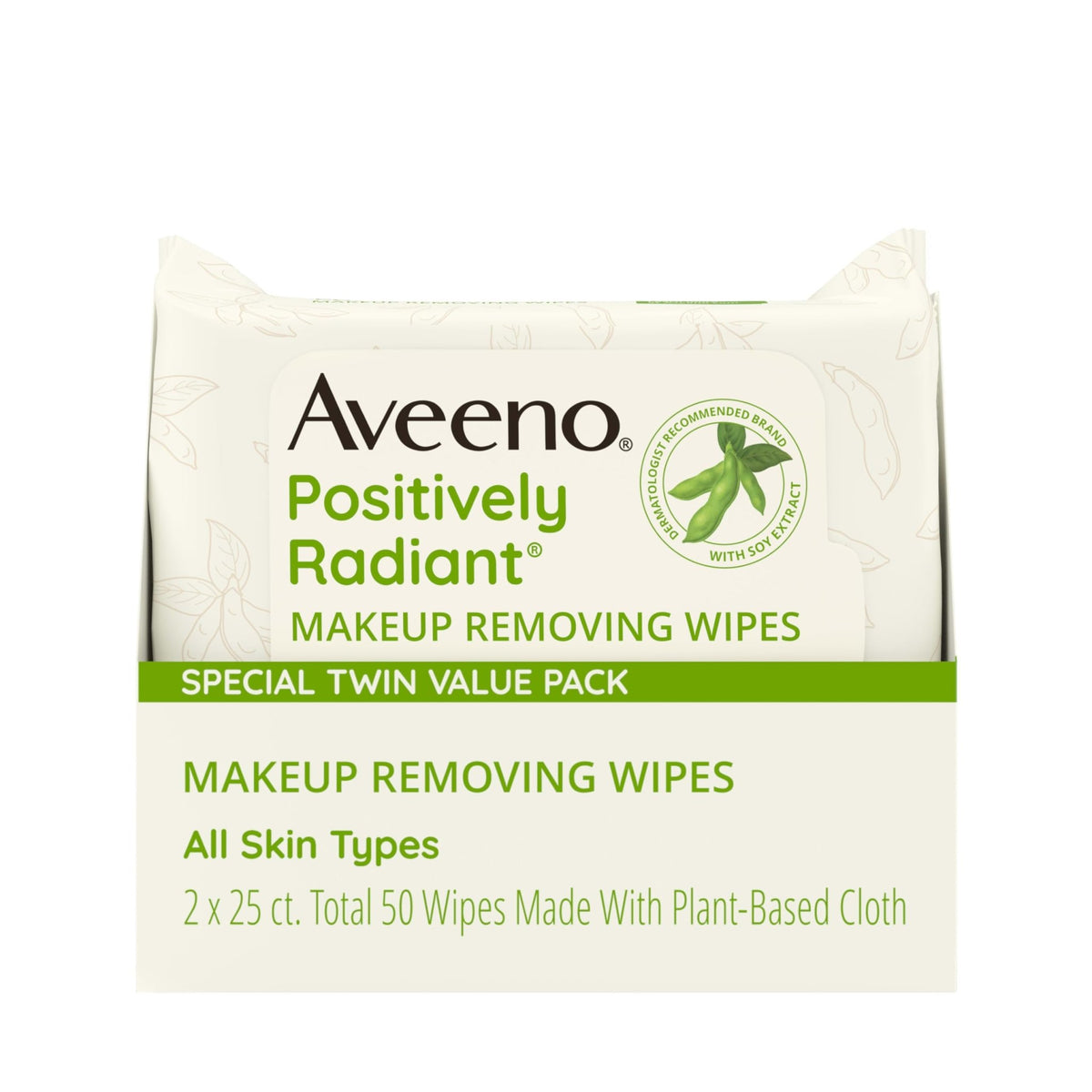 Aveeno Positively Radiant Makeup Remover Wipes, Oil Free, Alcohol Free, Non-Comedogenic Facial Cleansing Wipes, Gentle Face Wipes for Sensitive Skin - FENGGESTORE20