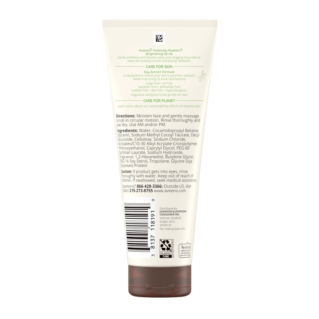 Aveeno Positively Radiant Skin Brightening Daily Facial Scrub with Moisture-Rich Soy Extract - FENGGESTORE20