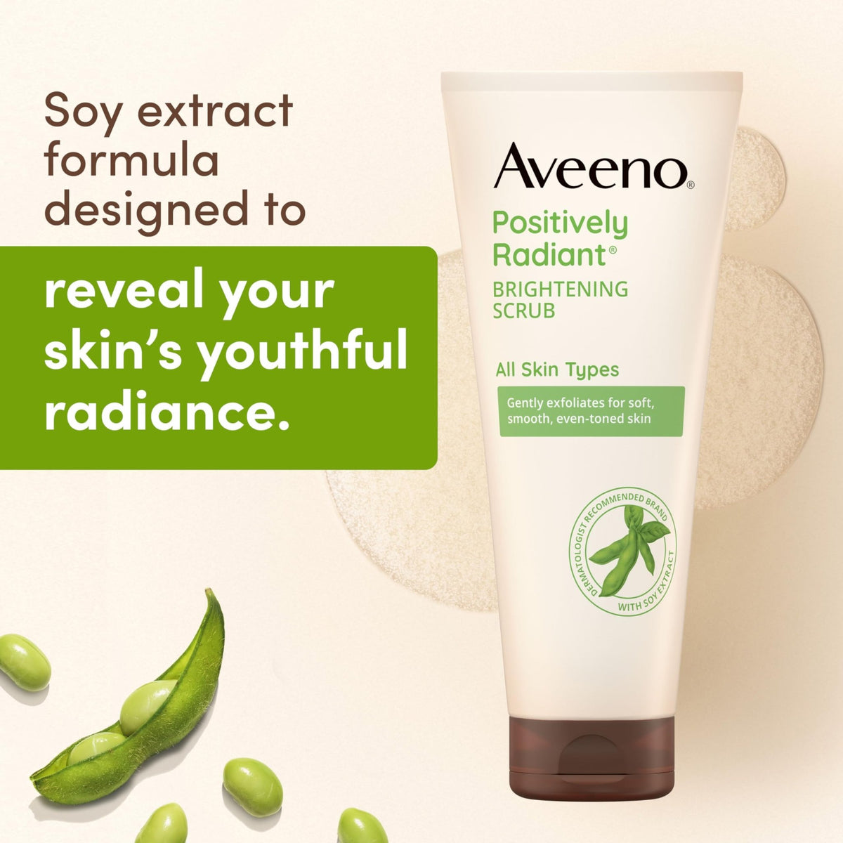 Aveeno Positively Radiant Skin Brightening Daily Facial Scrub with Moisture-Rich Soy Extract - FENGGESTORE20