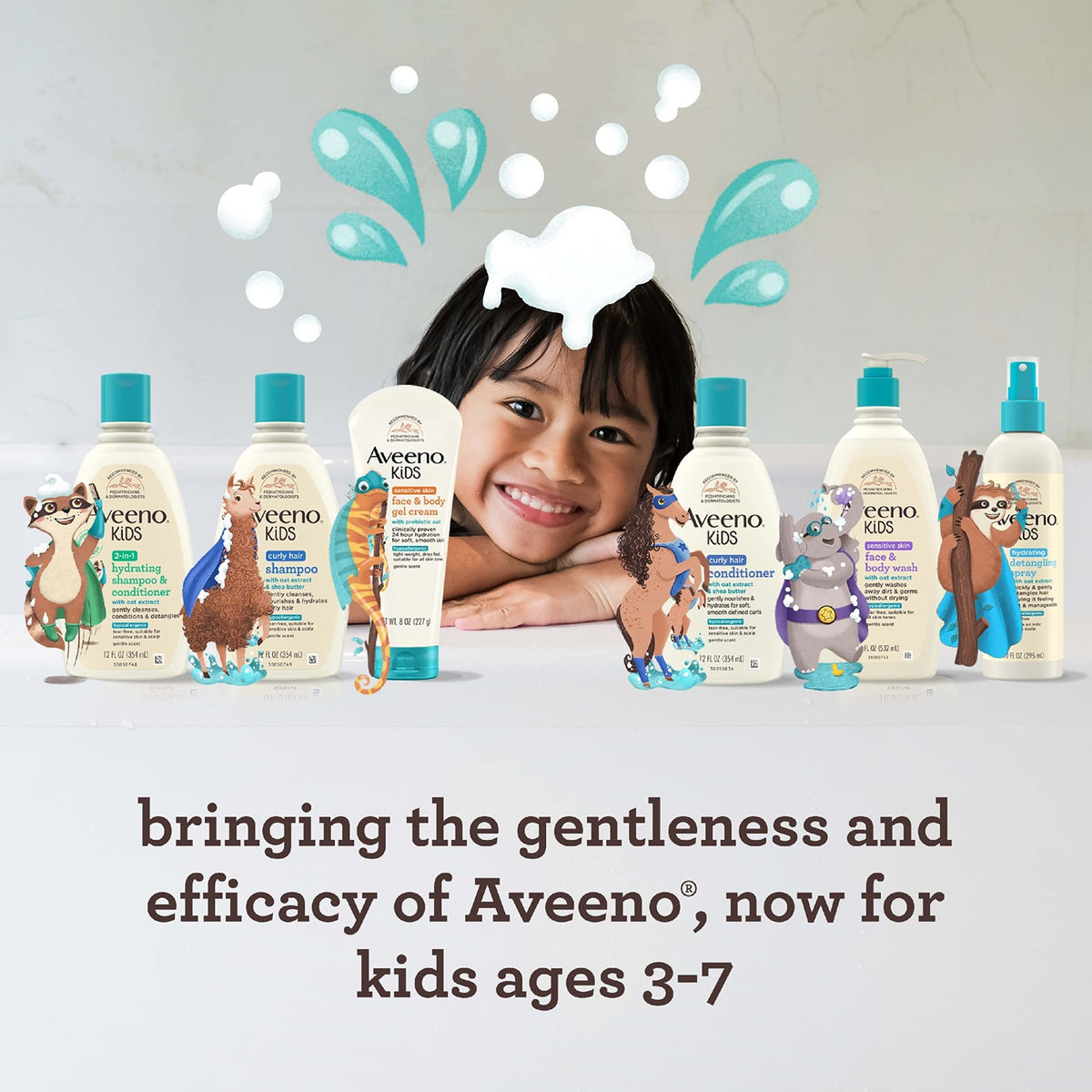 Aveeno Sensitive Skin Face & Body Gel Cream for Kids with Prebiotic Oat, Clinically Proven 24 Hour Hydration for Soft Skin - FENGGESTORE20