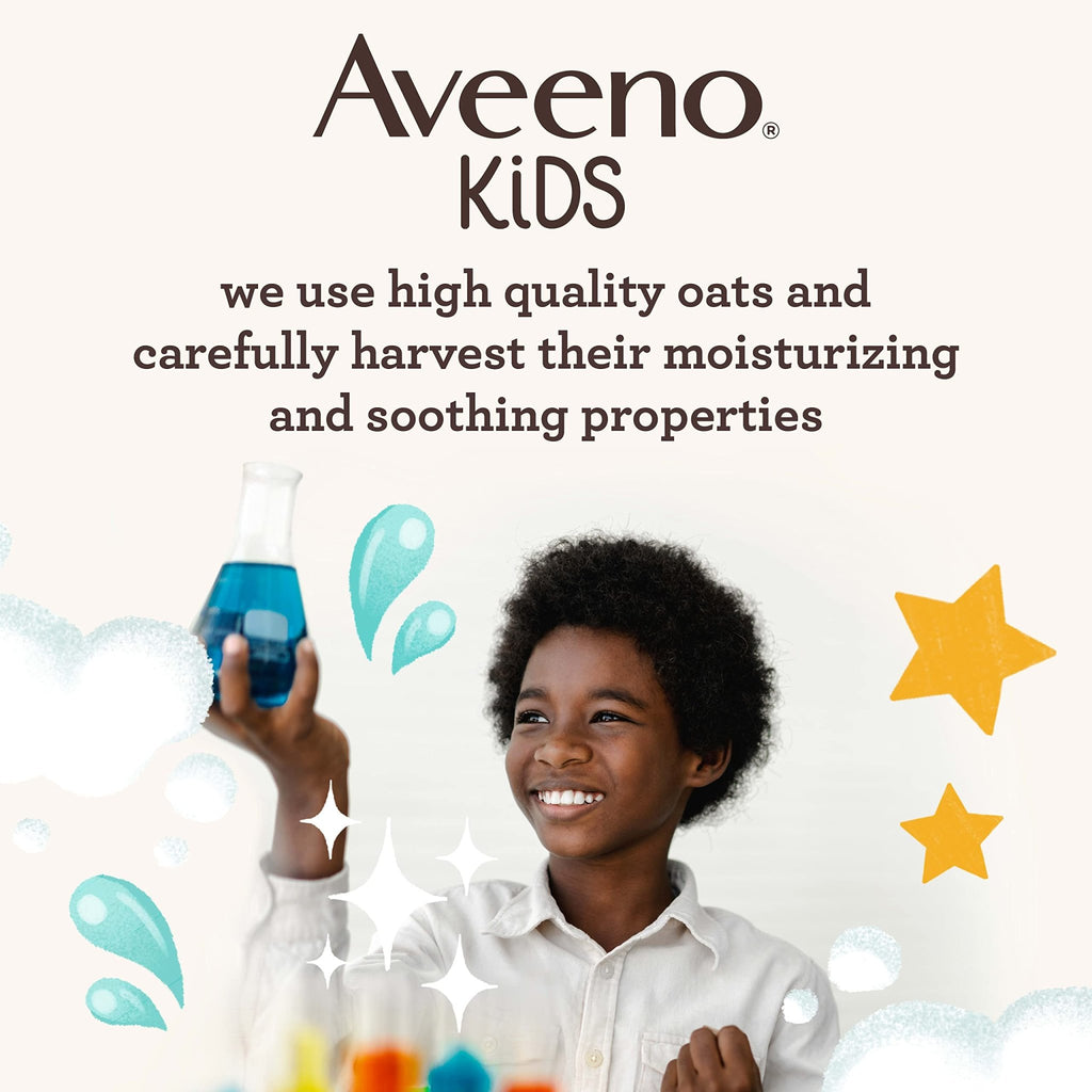 Aveeno Sensitive Skin Face & Body Gel Cream for Kids with Prebiotic Oat, Clinically Proven 24 Hour Hydration for Soft Skin - FENGGESTORE20