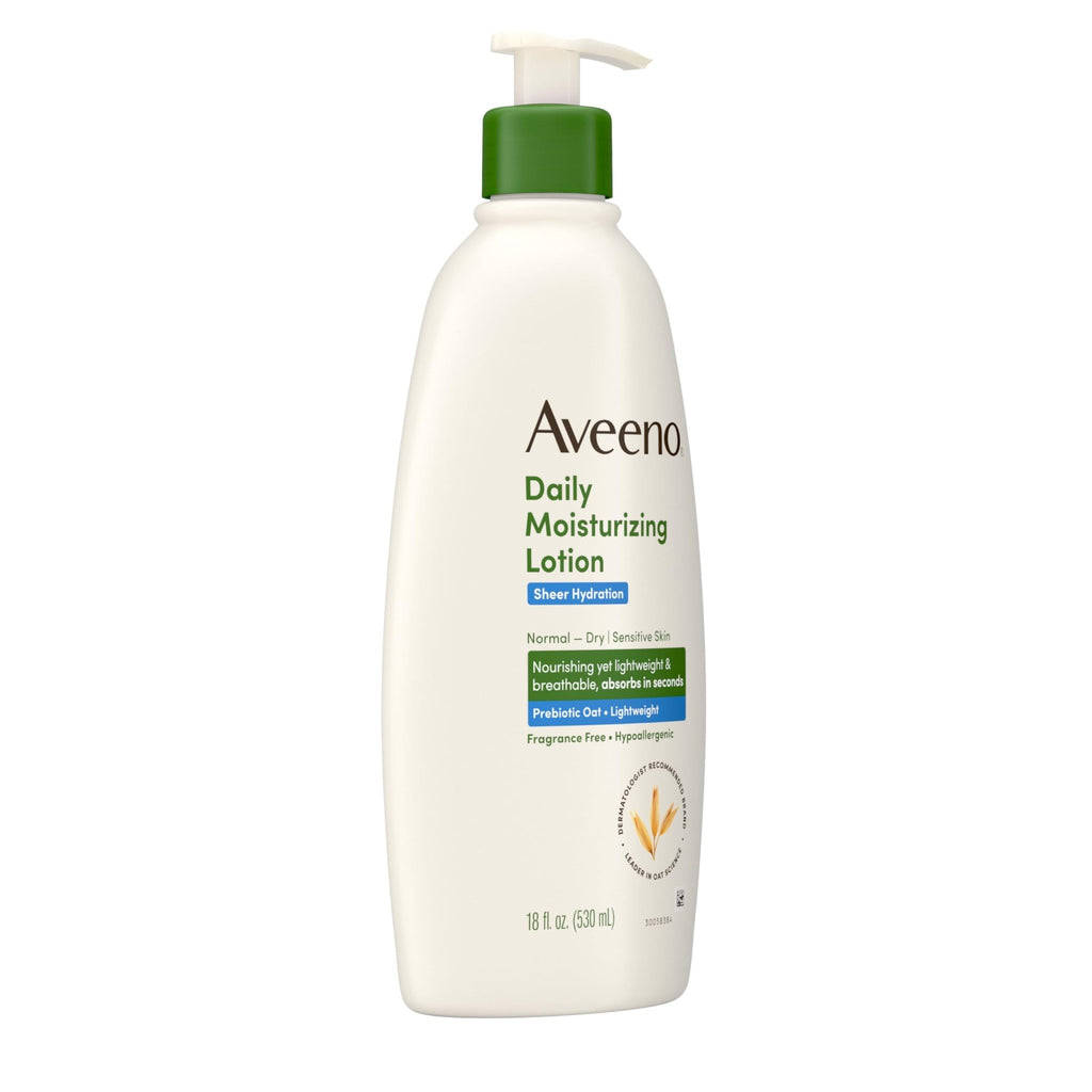 Aveeno Sheer Hydration Fragrance-Free Daily Moisturizing Lotion with Prebiotic Oat for Dry Skin, Lightweight - FENGGESTORE20