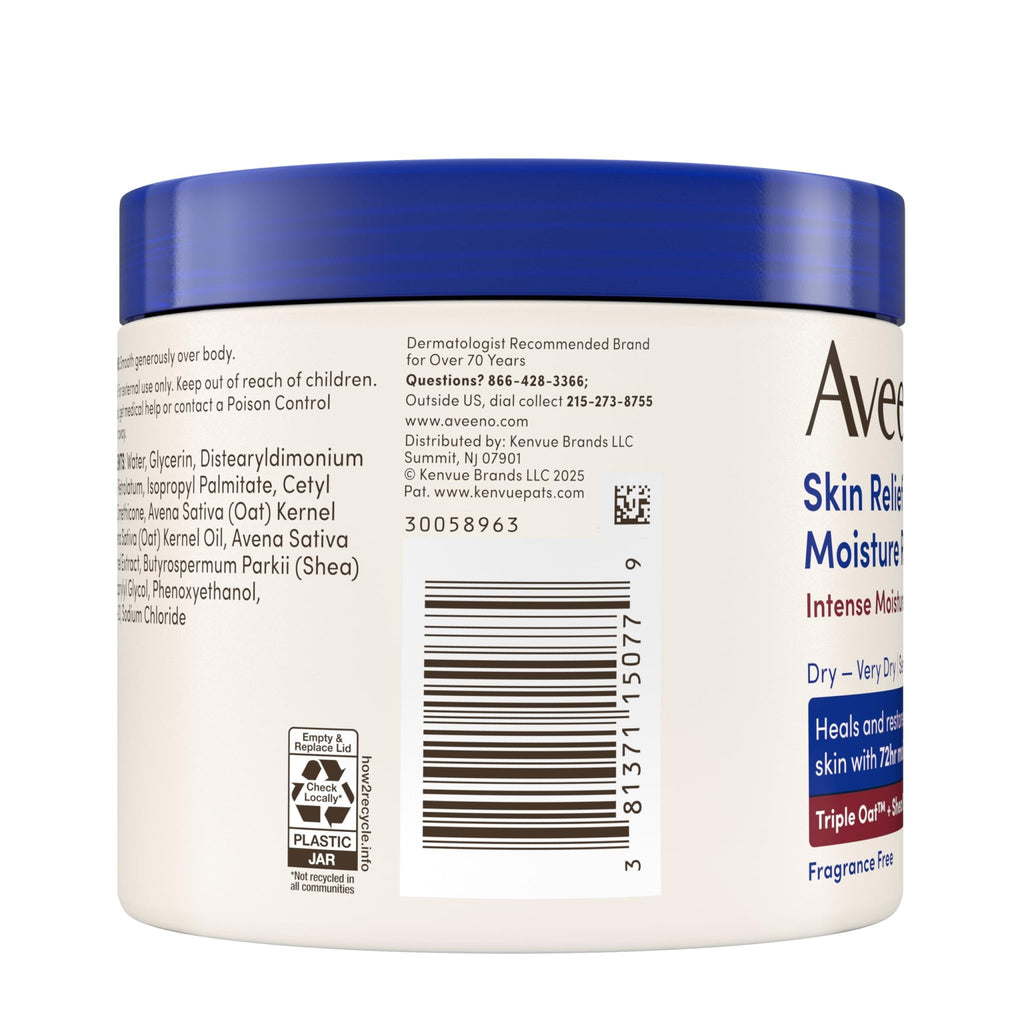 Aveeno Skin Relief Intense Moisture Repair Body Cream with Triple Oat & Shea Butter Formula, Helps Heal, Repair & Restore Very Dry Skin - FENGGESTORE20