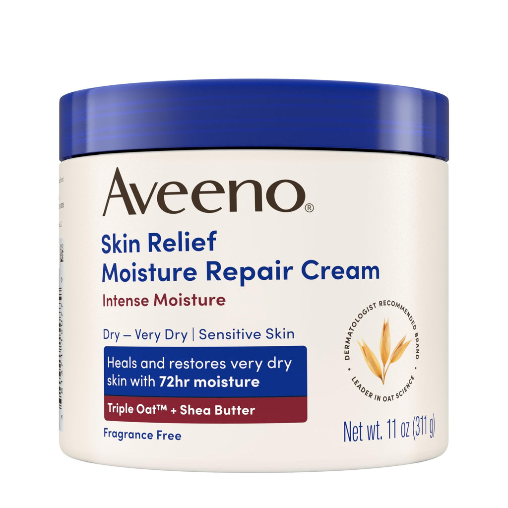 Aveeno Skin Relief Intense Moisture Repair Body Cream with Triple Oat & Shea Butter Formula, Helps Heal, Repair & Restore Very Dry Skin - FENGGESTORE20