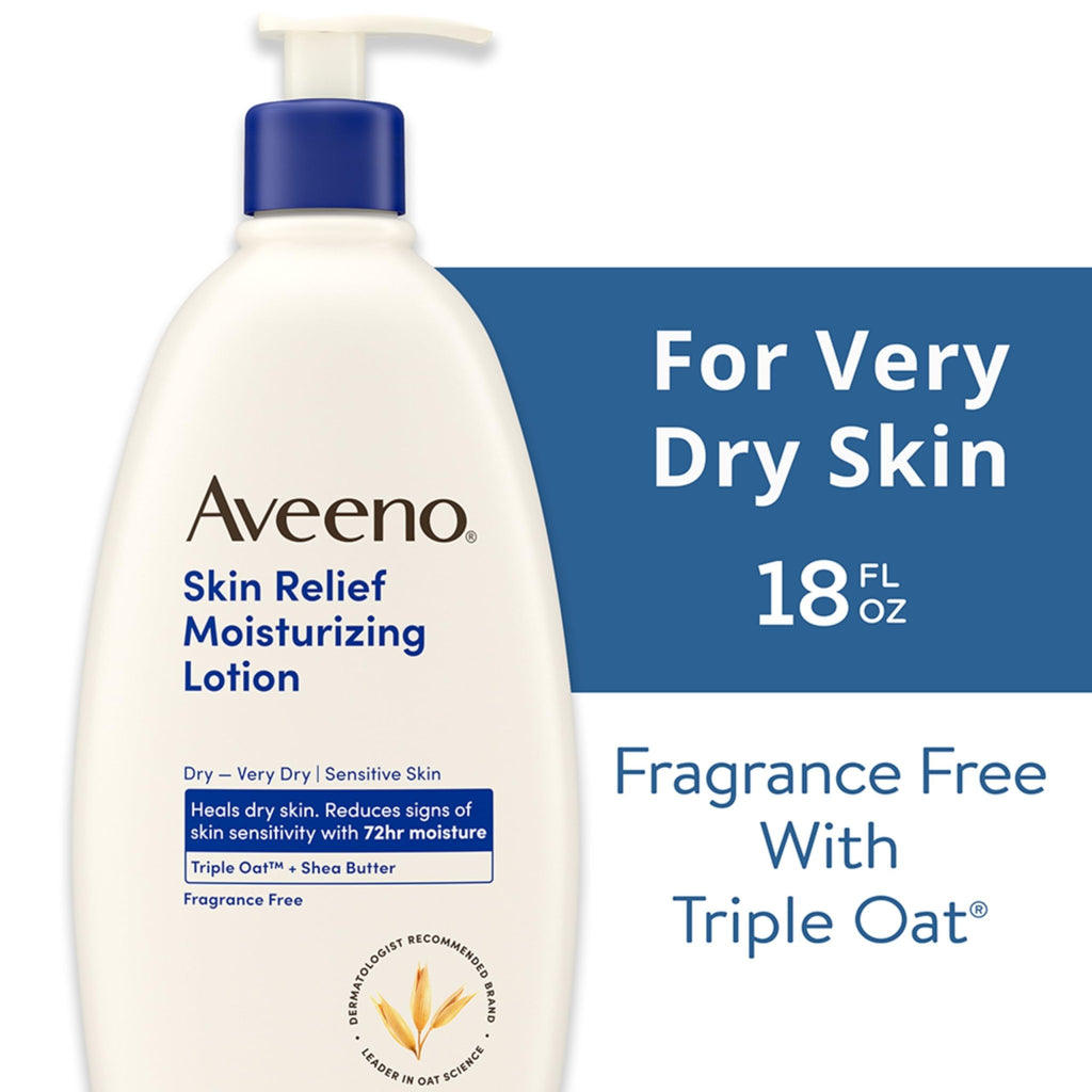 Aveeno Skin Relief Moisturizing Lotion Heals Very Dry, Sensitive Skin, Fast-Absorbing Body - FENGGESTORE20