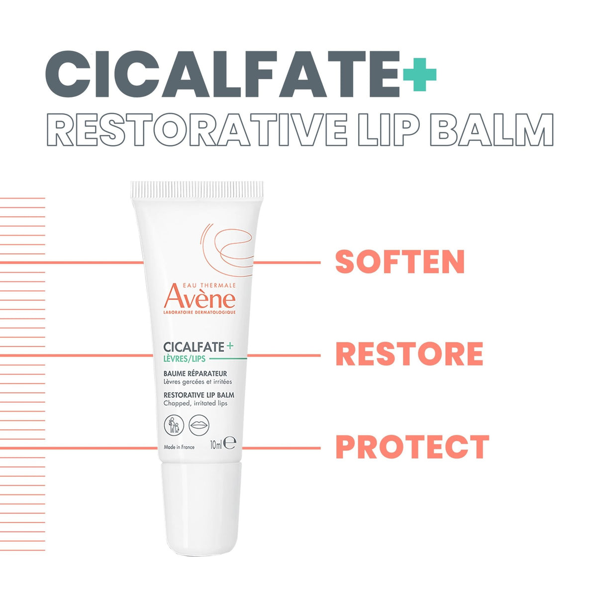 Avène Cicalfate Restorative Lip Cream, Long Lasting Moisture to Soothe Dry, Cracked Lips - FENGGESTORE20