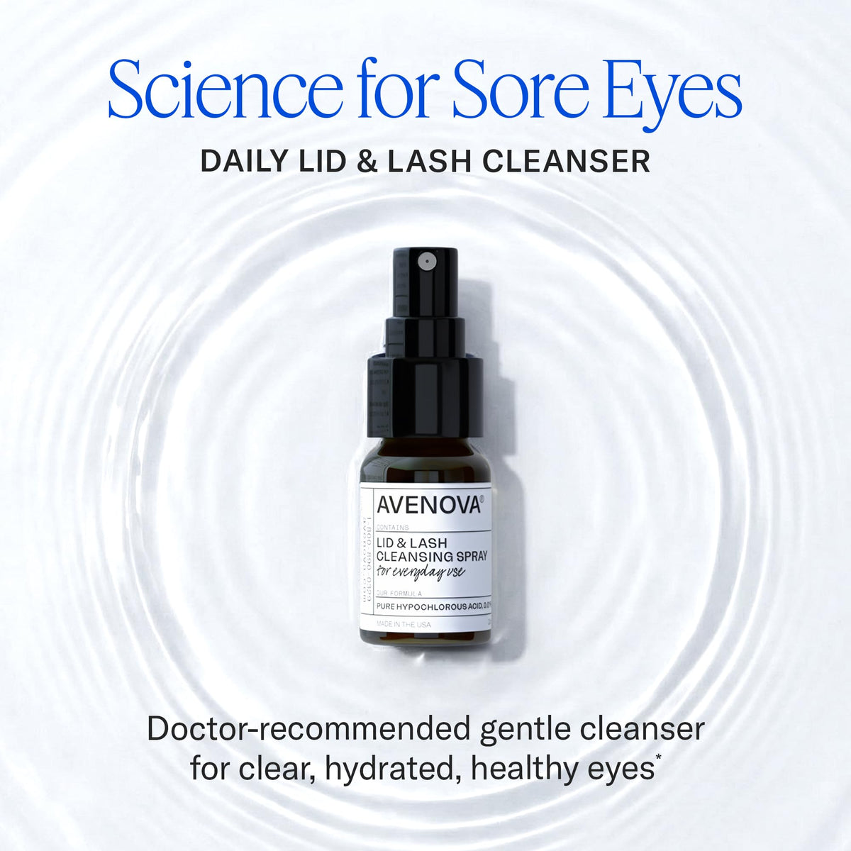 Avenova Eyelid and Eyelash Cleanser Spray - 20ml Bottle - Gentle Everyday Pure Hypochlorous Acid Spray for Eye Irritation - FENGGESTORE20