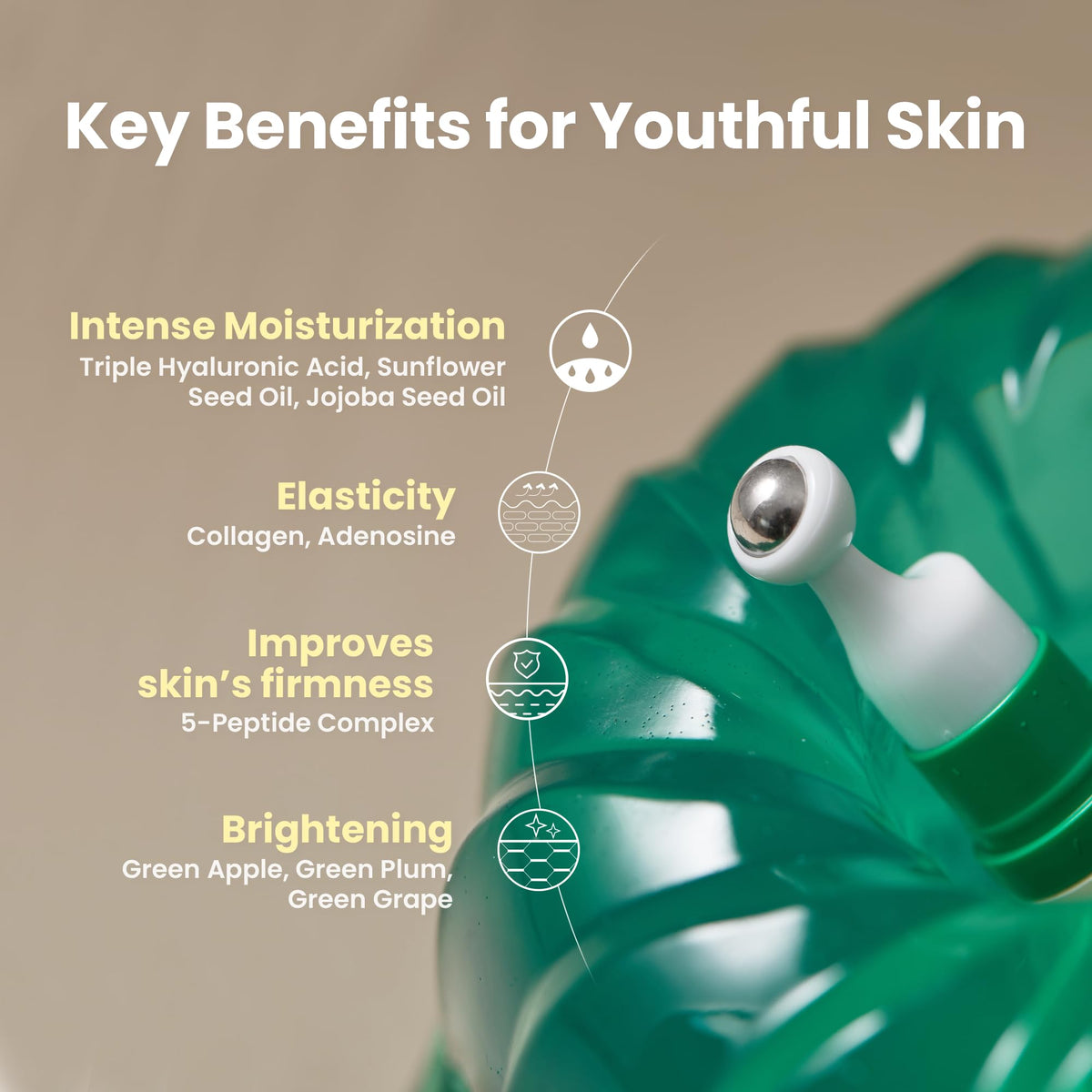 AXIS-Y Vegan Collagen Eye Serum - K Beauty Triple Hyaluronic Acid & Peptide Collagen Serum Improve Skin Elasticity, Reduce Fine Lines & Dark Circles - FENGGESTORE20