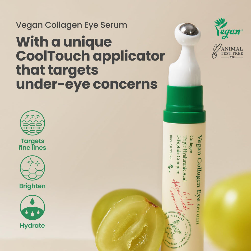 AXIS-Y Vegan Collagen Eye Serum - K Beauty Triple Hyaluronic Acid & Peptide Collagen Serum Improve Skin Elasticity, Reduce Fine Lines & Dark Circles - FENGGESTORE20