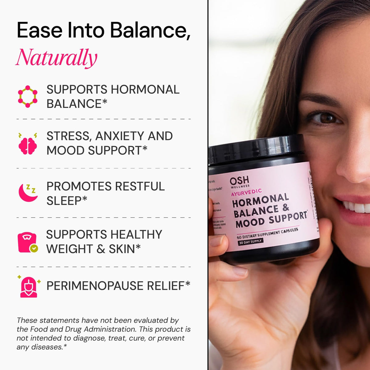 Ayurvedic Hormone Balance for Women | Cortisol Reducer | Mood, Energy, & Sleep Support | Regulates Estrogen | Stress Relief | Ashwagandha, Rhodiola, & Shatavari - FENGGESTORE20