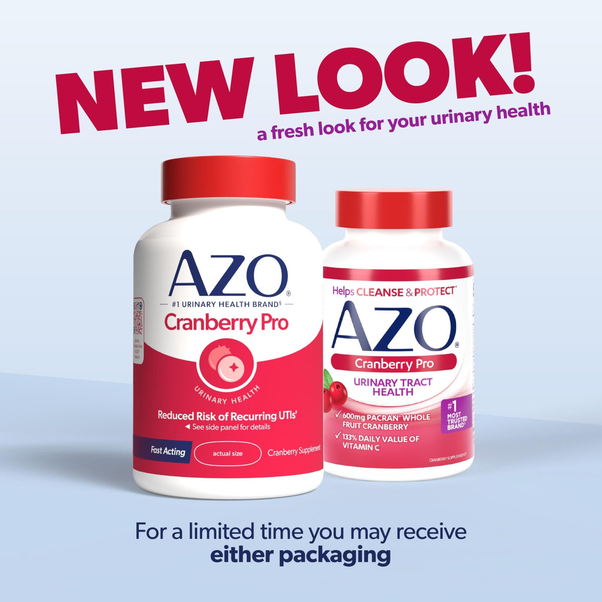 AZO Cranberry Pro, Cranberry Pills for Women & Men, 600mg Pacran, Made with Concentrated Whole Fruit Cranberry Powder to Help Cleanse and Protect The Urinary Tract - FENGGESTORE20