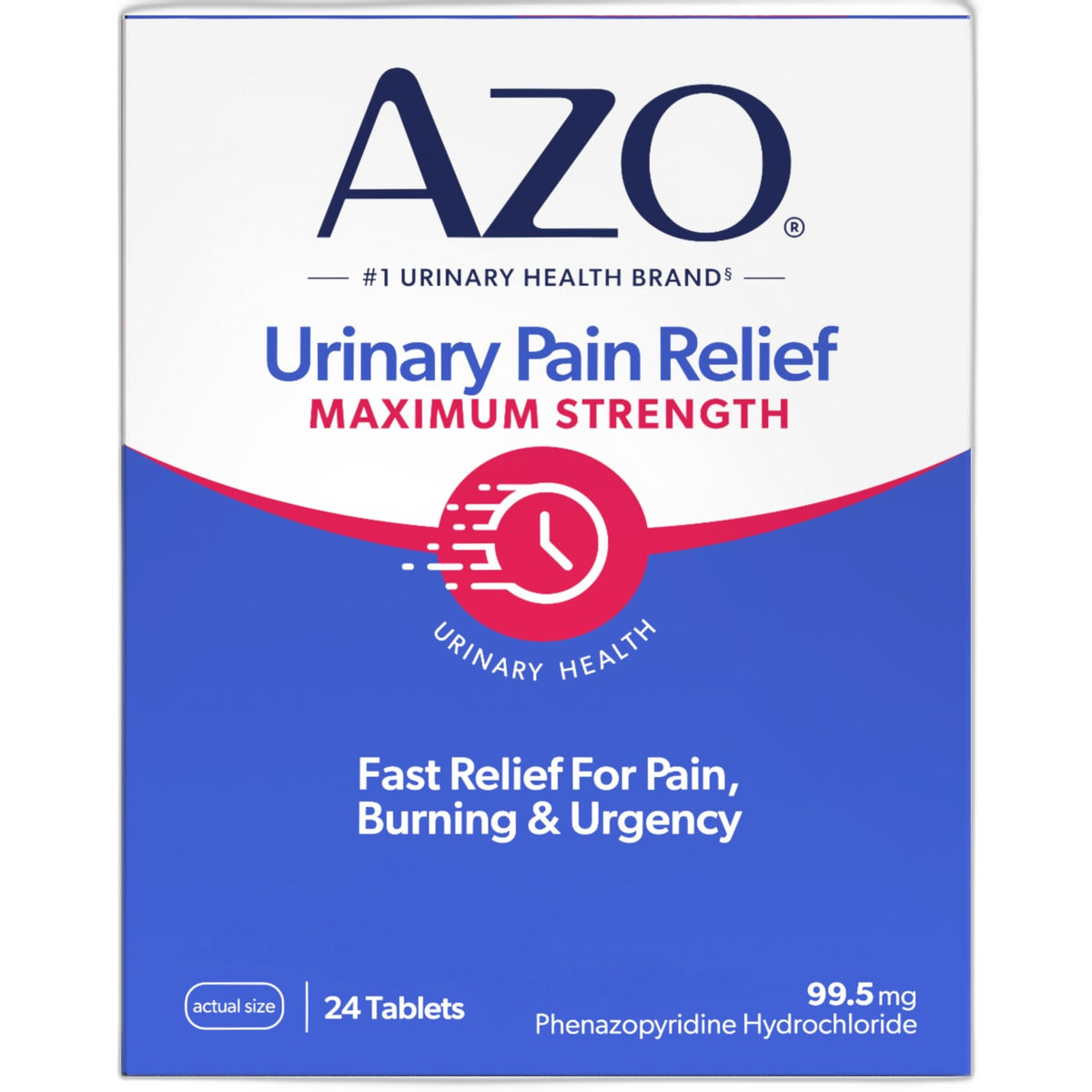 Azo Urinary Pain Relief Maximum Strength, Fast Relief Of Uti Pain, Burning & Urgency, Targets Source Of Pain, #1 Most Trusted Brand, 24 Tablets - FENGGESTORE20
