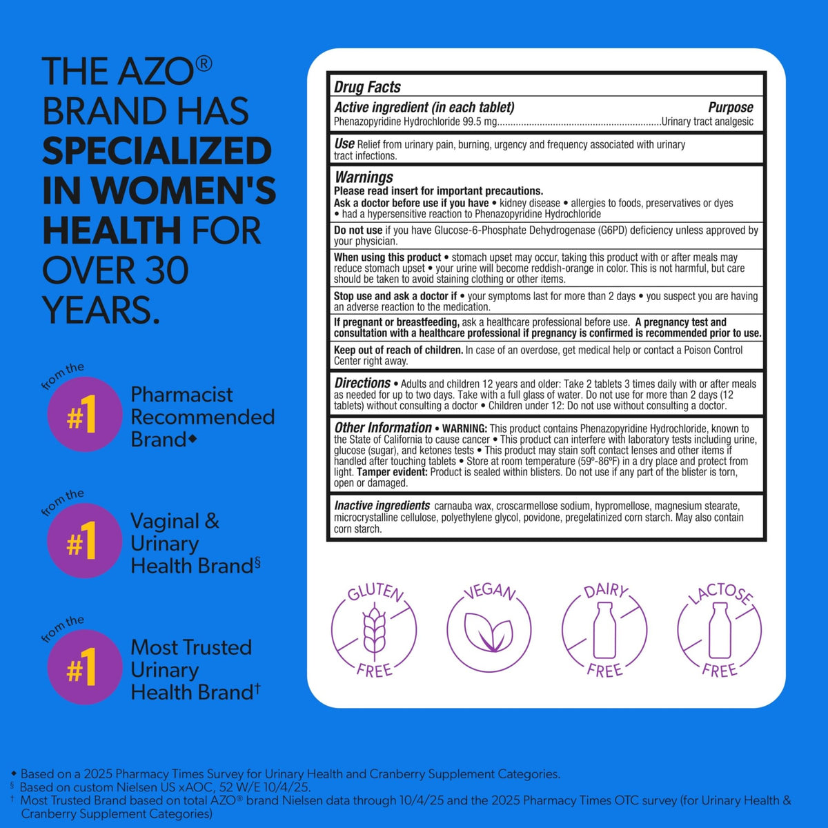 Azo Urinary Pain Relief Maximum Strength, Fast Relief Of Uti Pain, Burning & Urgency, Targets Source Of Pain, #1 Most Trusted Brand, 24 Tablets - FENGGESTORE20
