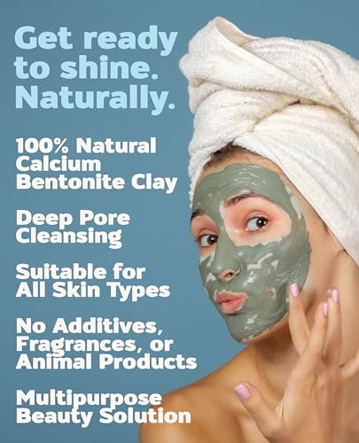 Aztec Secret– Indian Healing Clay 16 Oz – Deep Pore Cleansing Facial & Body Mask – The Original 100% Natural Calcium Bentonite Clay – New Version 2 - FENGGESTORE20