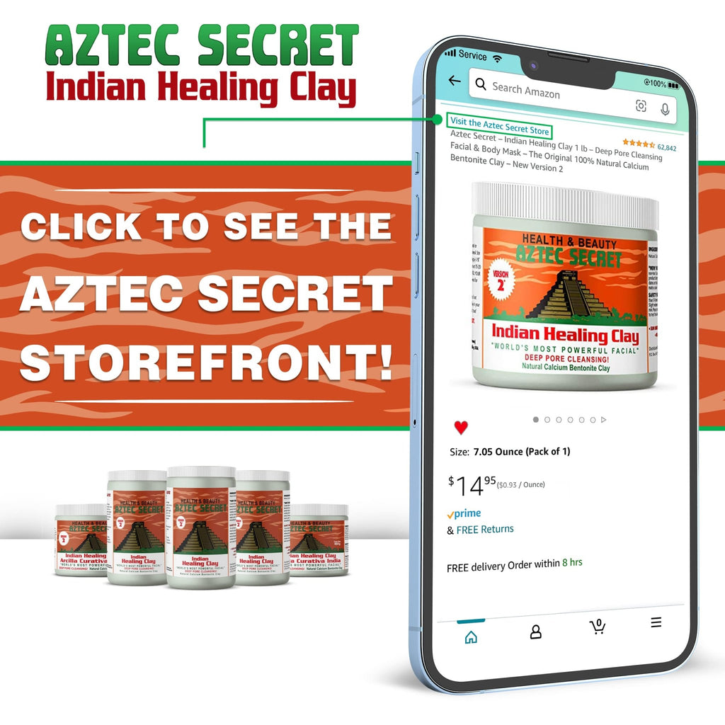 Aztec Secret– Indian Healing Clay 16 Oz – Deep Pore Cleansing Facial & Body Mask – The Original 100% Natural Calcium Bentonite Clay – New Version 2 - FENGGESTORE20