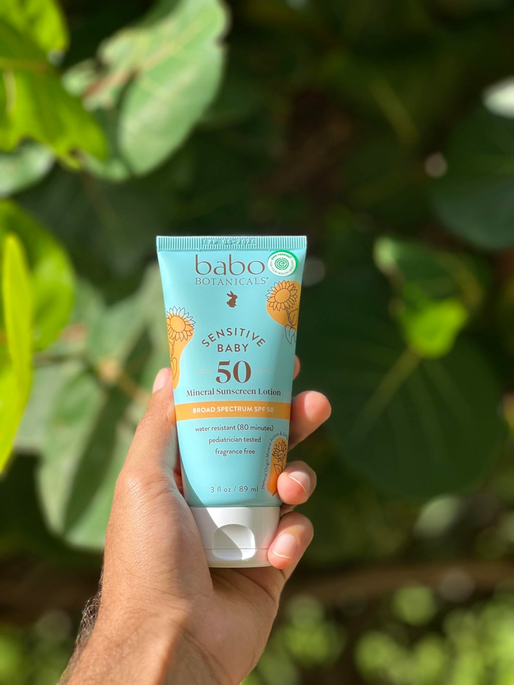 Babo Botanicals Sensitive Baby Mineral Sunscreen Lotion SPF50 - Natural Zinc Oxide - Face & Body - Fragrance-Free - Water-Resistant - FENGGESTORE20