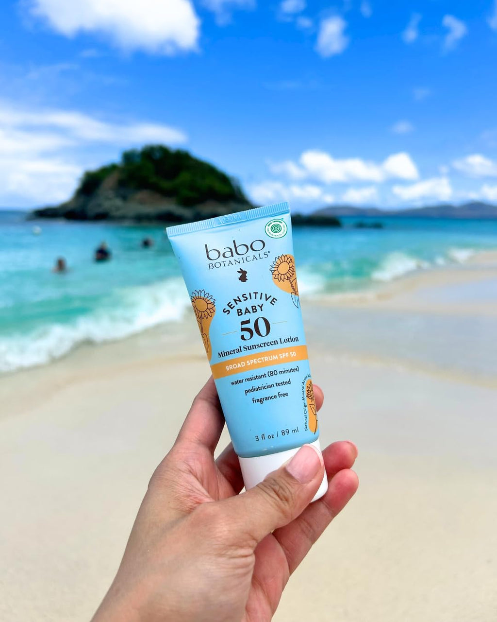 Babo Botanicals Sensitive Baby Mineral Sunscreen Lotion SPF50 - Natural Zinc Oxide - Face & Body - Fragrance-Free - Water-Resistant - FENGGESTORE20