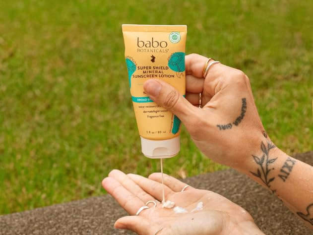Babo Botanicals Sheer Mineral Sunscreen Lotion SPF 50 with 100% Mineral Active Ingredients for Babies, Kids or Extra Sensitive Skin, Lightweight - FENGGESTORE20