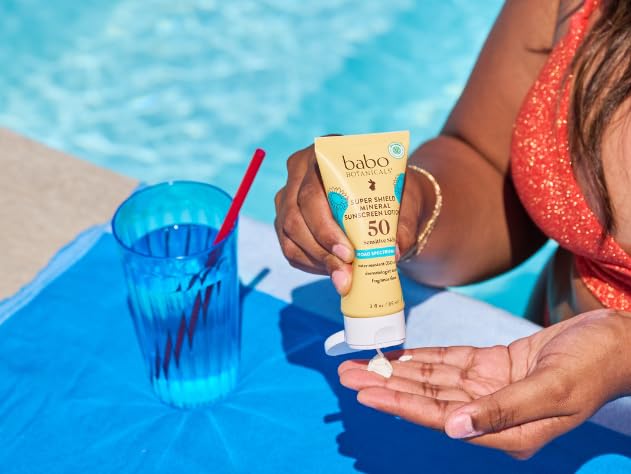 Babo Botanicals Sheer Mineral Sunscreen Lotion SPF 50 with 100% Mineral Active Ingredients for Babies, Kids or Extra Sensitive Skin, Lightweight - FENGGESTORE20