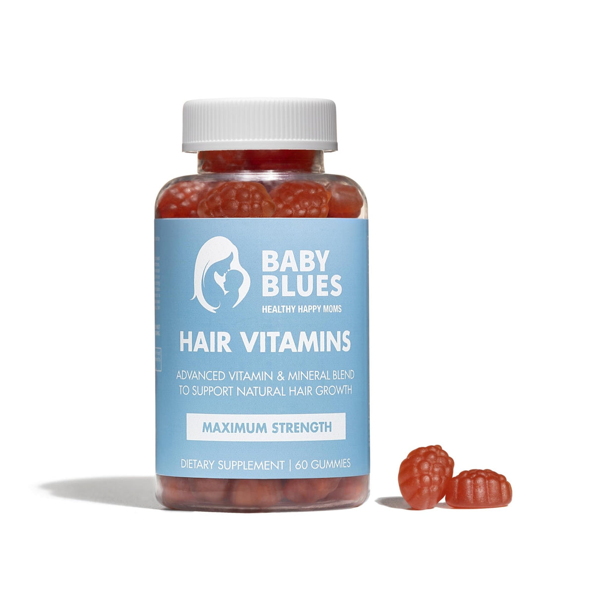 Baby Blues Postpartum Hair Loss Vitamins - Passion Fruit Gummies with Biotin, Collagen, & Folate - FENGGESTORE20