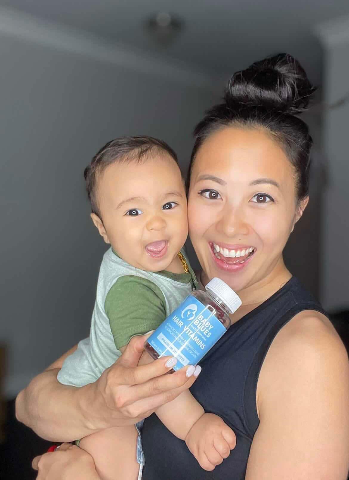 Baby Blues Postpartum Hair Loss Vitamins - Passion Fruit Gummies with Biotin, Collagen, & Folate - FENGGESTORE20