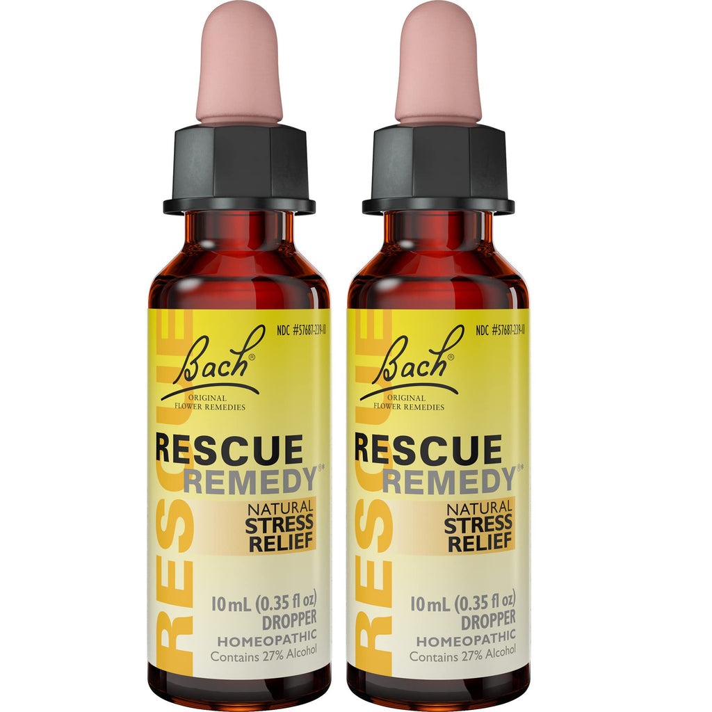 Bach Rescue Remedy Dropper, Natural Stress Relief, Homeopathic Flower Essence, Vegan, Gluten & Sugar-Free, Non-Habit Forming, 2 Pack, 10mL Ea Visit The Rescue Store - FENGGESTORE20