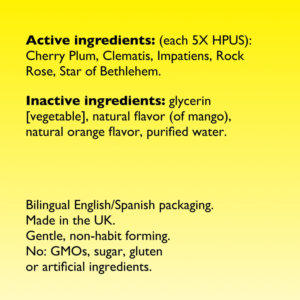 Bach RESCUE Remedy, Orange Mango Flavor, Stress Relief, Homeopathic, Flower Essences, 20mL - FENGGESTORE20
