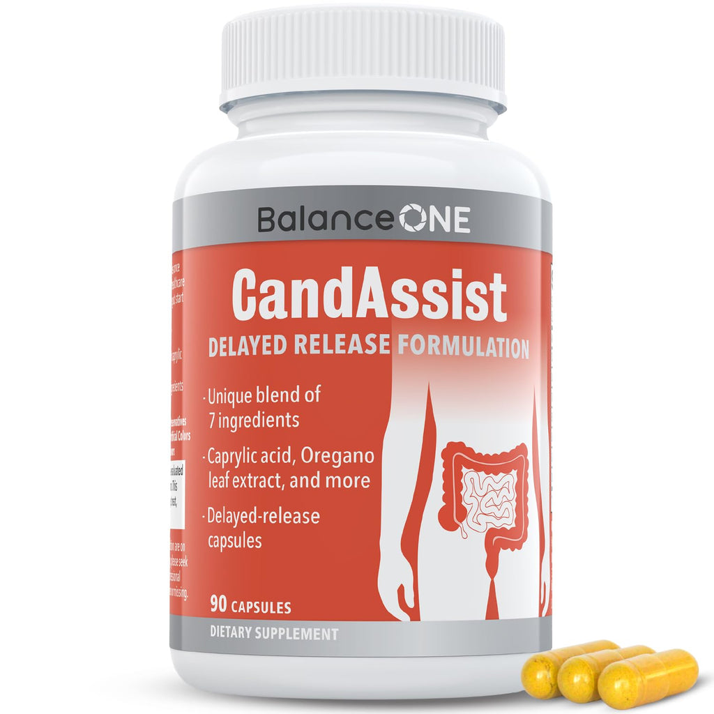 Balance ONE Candida Cleanse & Yeast Support Complex – Caprylic Acid, Undecylenic Acid, Berberine & Oregano Leaf – Gut Flora Balance for Women & Men - FENGGESTORE20