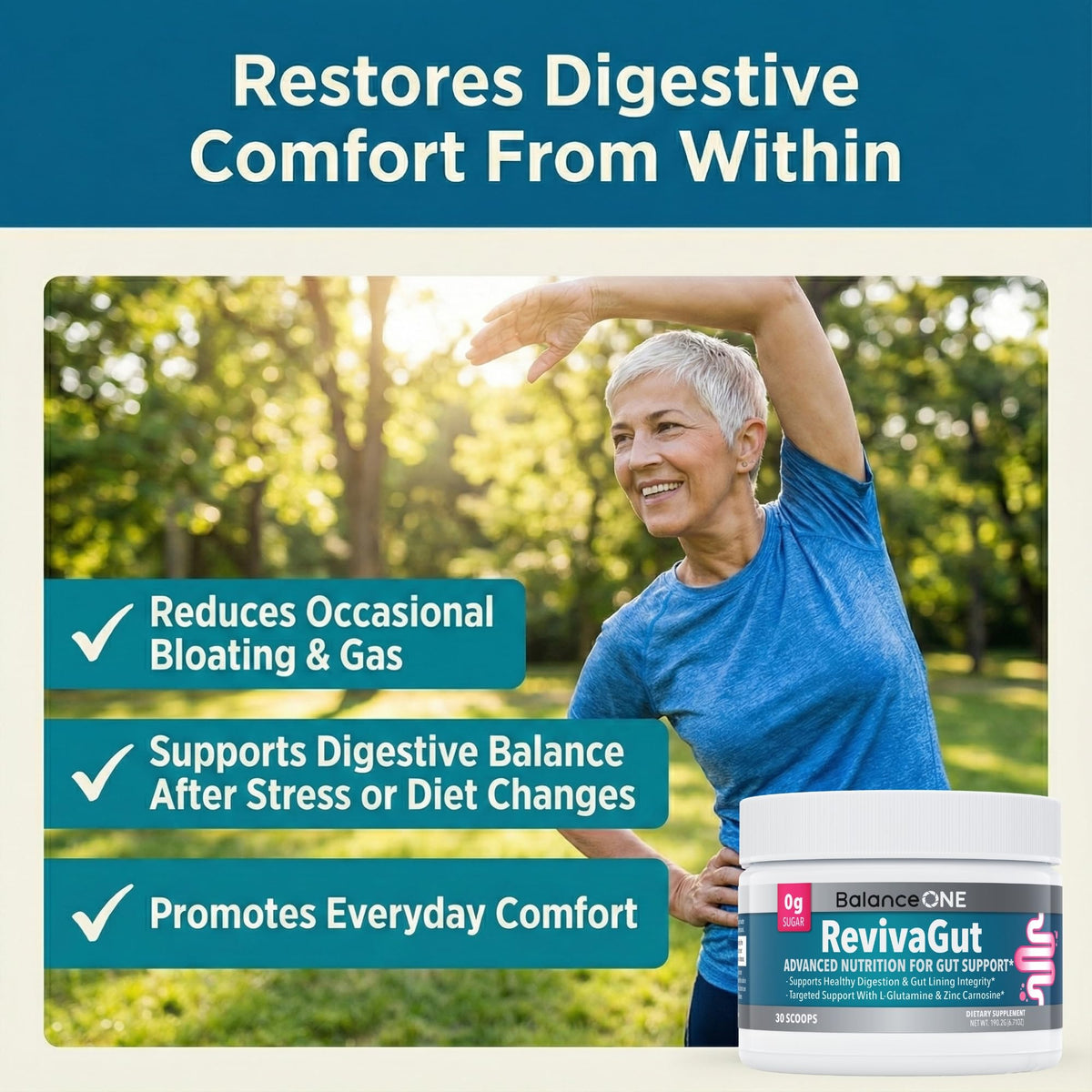 Balance ONE L-Glutamine Powder & Zinc Carnosine Supplement – Leaky Gut Repair Formula with Slippery Elm, DGL Licorice, Marshmallow & Aloe Vera - FENGGESTORE20