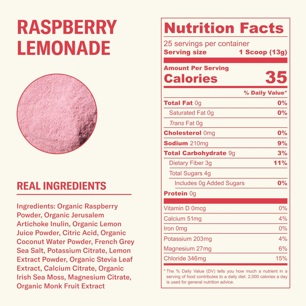 Ballerina Farm Farmer Hydrate, Daily Electrolytes Powder, Raspberry Lemonade, Hydration Drink Mix with Organic Coconut Water, Irish Sea Moss, Sea Salt, Prebiotic Fiber, No Added Sugar, 25 Servings - FENGGESTORE20