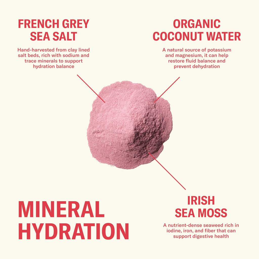 Ballerina Farm Farmer Hydrate, Daily Electrolytes Powder, Raspberry Lemonade, Hydration Drink Mix with Organic Coconut Water, Irish Sea Moss, Sea Salt, Prebiotic Fiber, No Added Sugar, 25 Servings - FENGGESTORE20