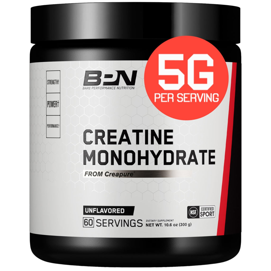 BARE PERFORMANCE NUTRITION, BPN Pure Creatine Monohydrate Powder by Creapure, 5g of Creatine per Serving, - FENGGESTORE20