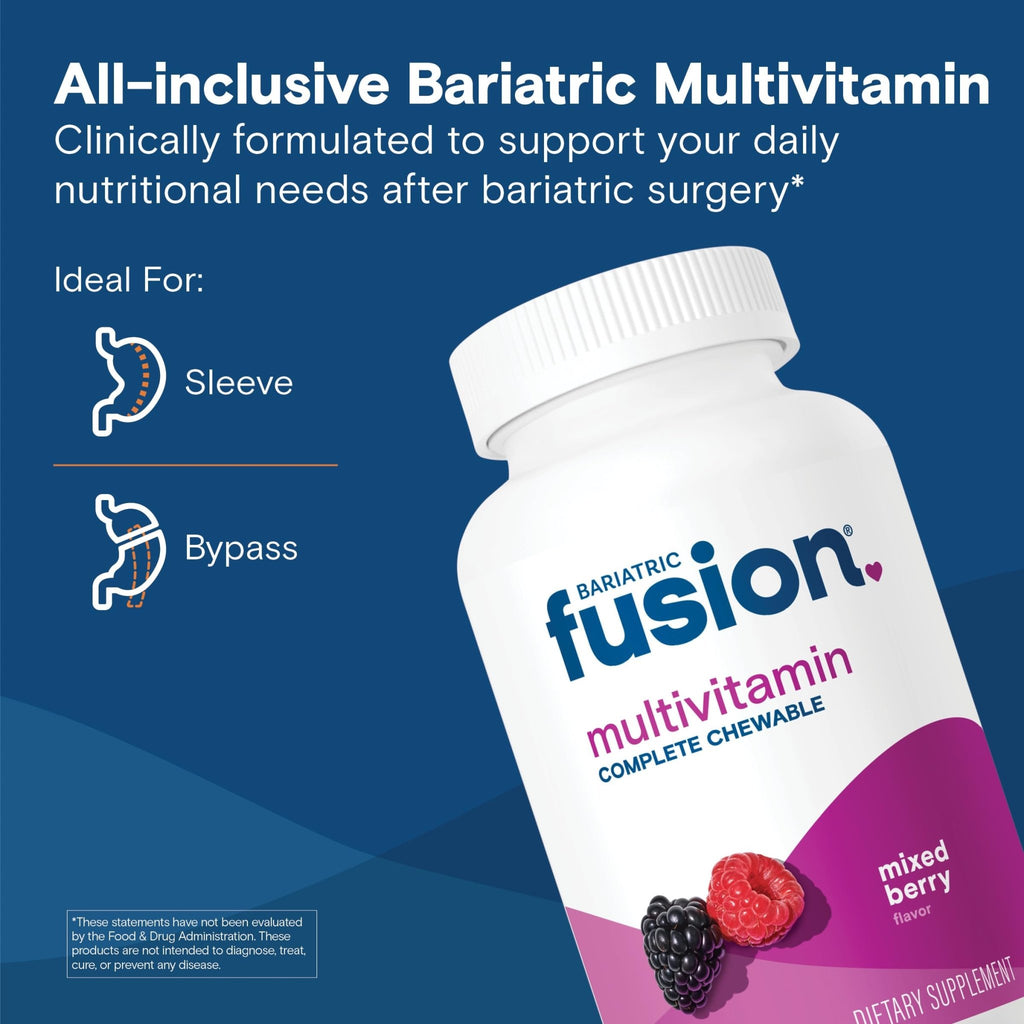Bariatric Fusion Bariatric Multivitamin with Iron Complete Chewable | Mixed Berry | Post Bariatric Vitamins for Gastric Bypass - FENGGESTORE20