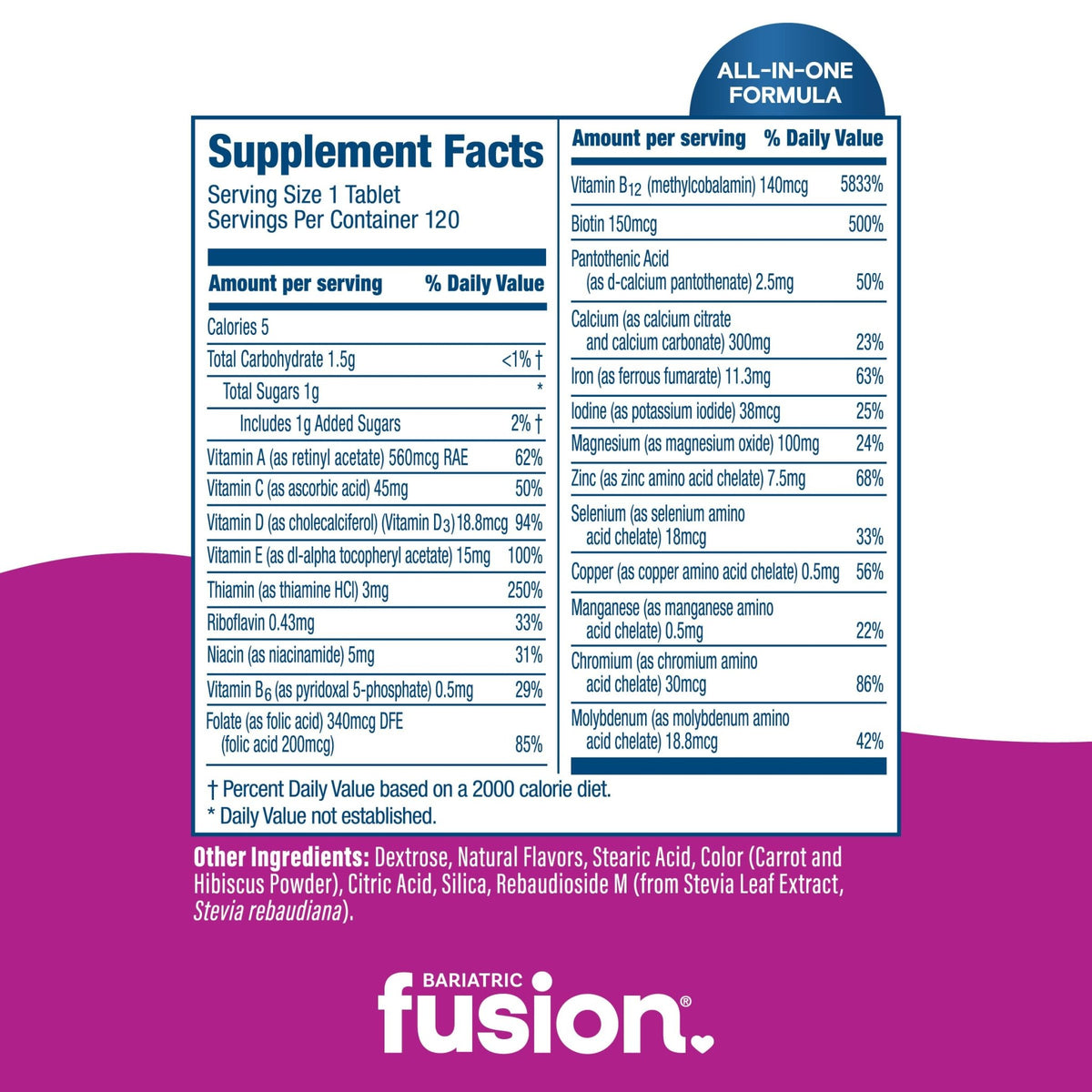 Bariatric Fusion Bariatric Multivitamin with Iron Complete Chewable | Mixed Berry | Post Bariatric Vitamins for Gastric Bypass - FENGGESTORE20