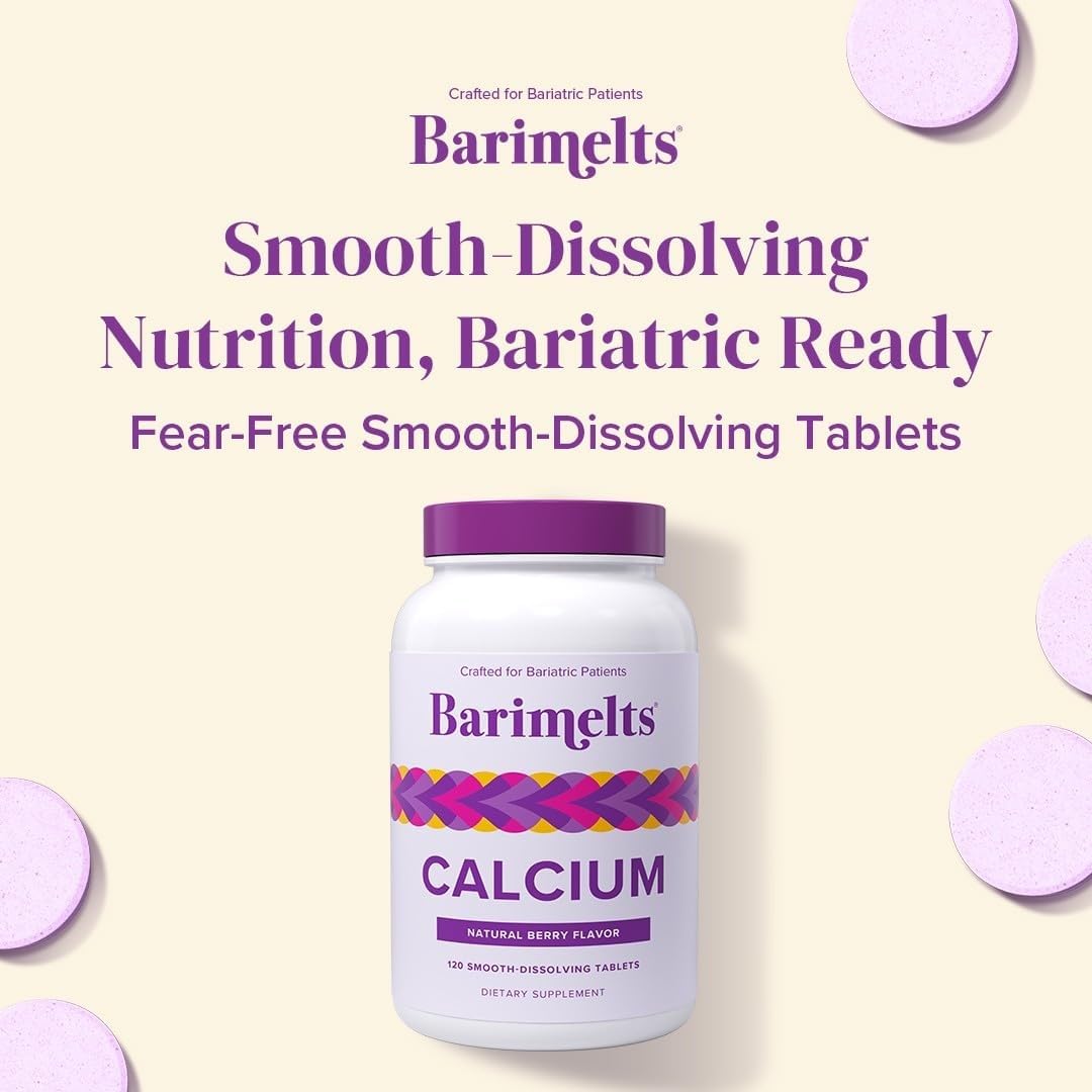 BariMelts Calcium Citrate with Vitamin D3 & Magnesium, 120 Smooth-Dissolving Tablets (1-Month Supply), Bariatric Calcium Supplements - FENGGESTORE20