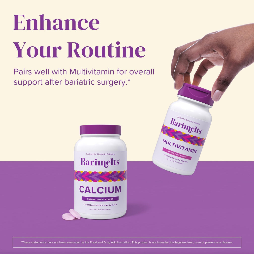 BariMelts Calcium Citrate with Vitamin D3 & Magnesium, 120 Smooth-Dissolving Tablets (1-Month Supply), Bariatric Calcium Supplements - FENGGESTORE20