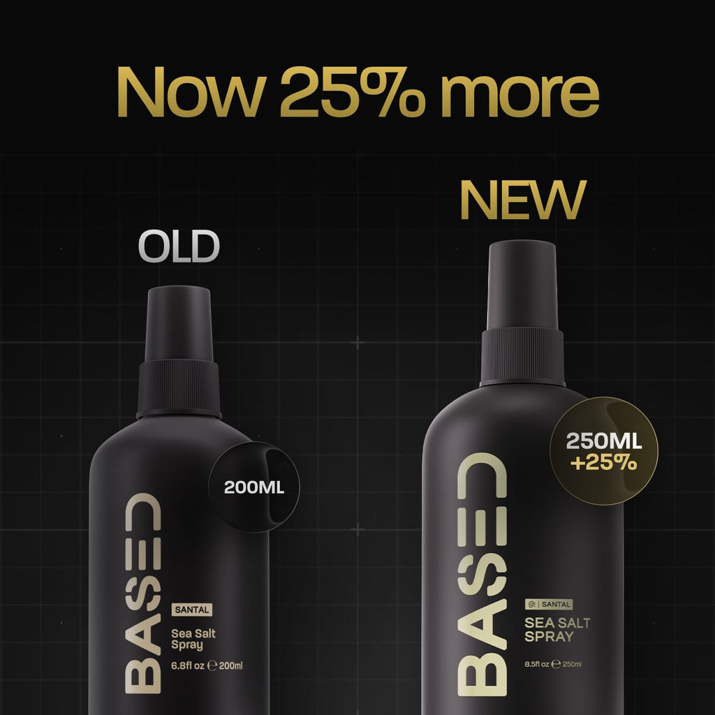 BASED Sea Salt Spray, Natural Finish Sea Salt Spray for Hair, Volume & Texture, Infused with Kelp & Vitamin B5, Light & Non-Greasy, Paraben Free, No Drying Alcohols, 8.5 oz (Pack of 1) - FENGGESTORE20