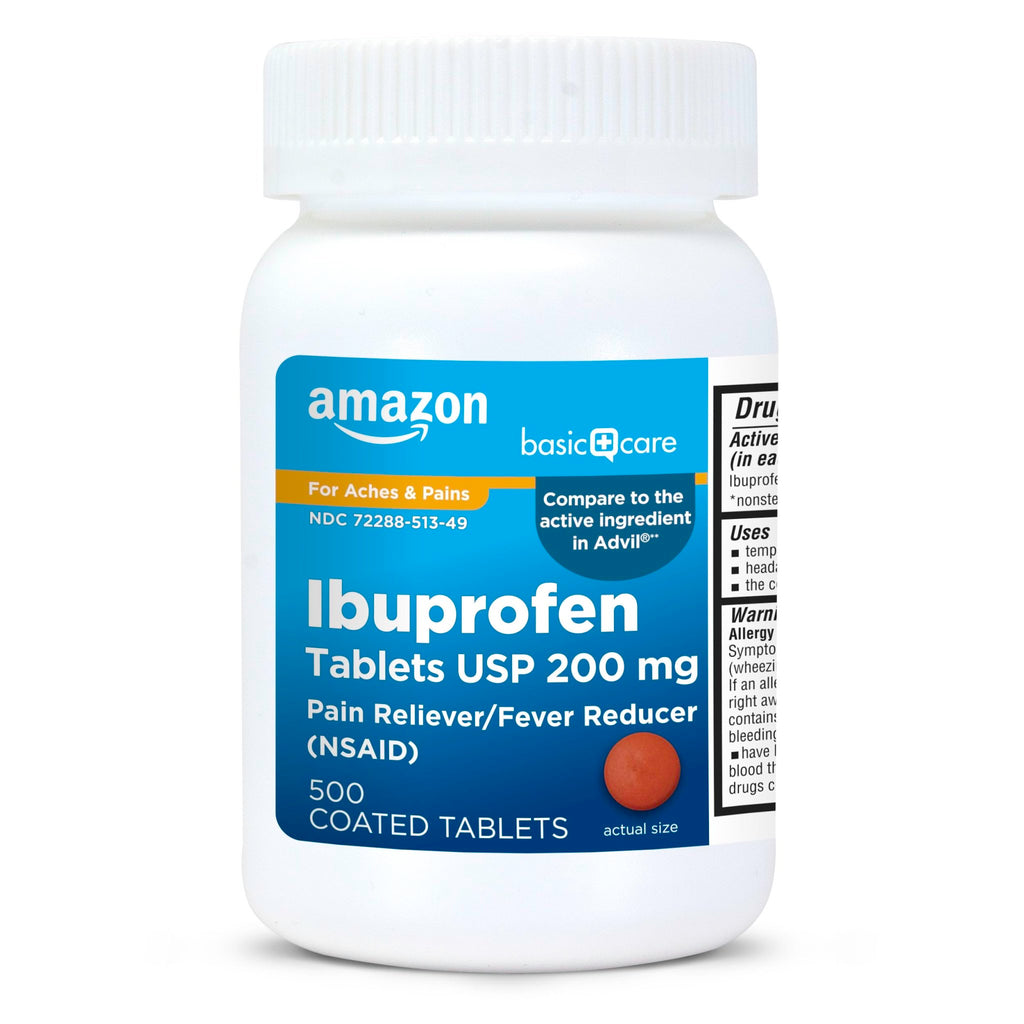 Basic Care Ibuprofen Tablets, 500 Count - FENGGESTORE20