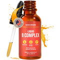 BASIC GREENS Vitamin B Complex Liquid Drops - Strength Sublingual Formula, Maximizes Absorption & Boosts Energy - B1, B2, B3, B5, B6, B7, B9, B12 - Natural Vegan Supplement - FENGGESTORE20